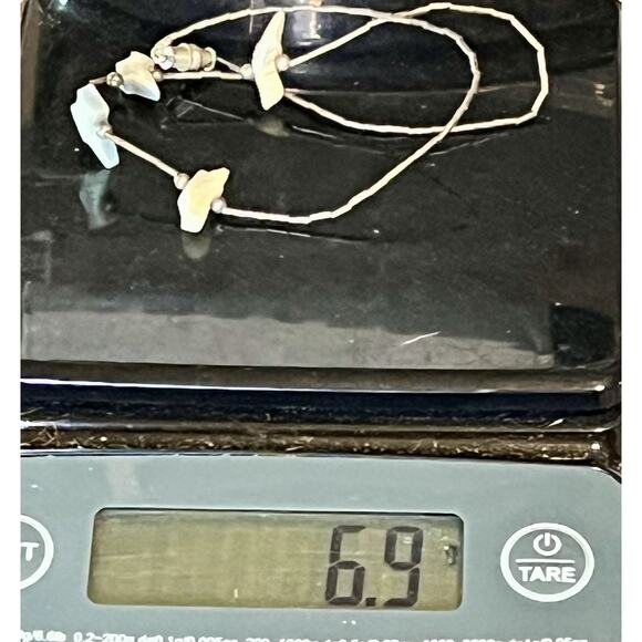 Native American 925 Liquid Silver Necklace Carved MOP Birds Fetish Necklace 14” - Picture 11 of 11